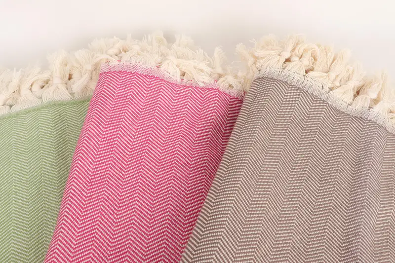 Turkish Blanket, 100x80 Cotton Herringbone Towel, Home Gift, Turkish Cotton Throw Blanket, Decorative Blanket, Woven Throw Blanket, Shower Curtain - 6