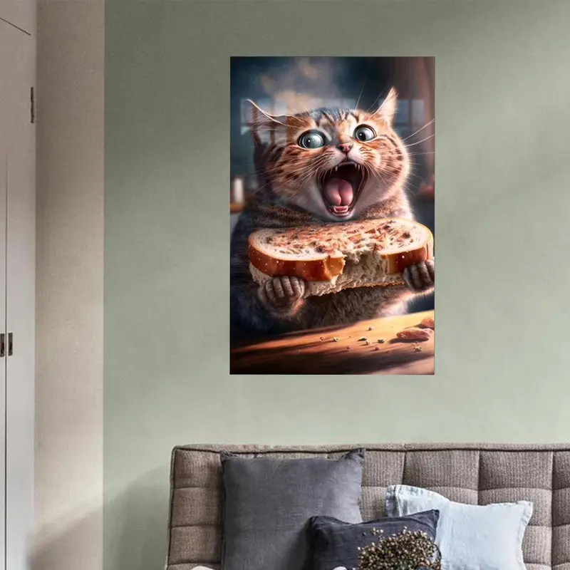 モダンなプリントガラス: キッチンのエレガンスを演出するかわいい猫のデザイン