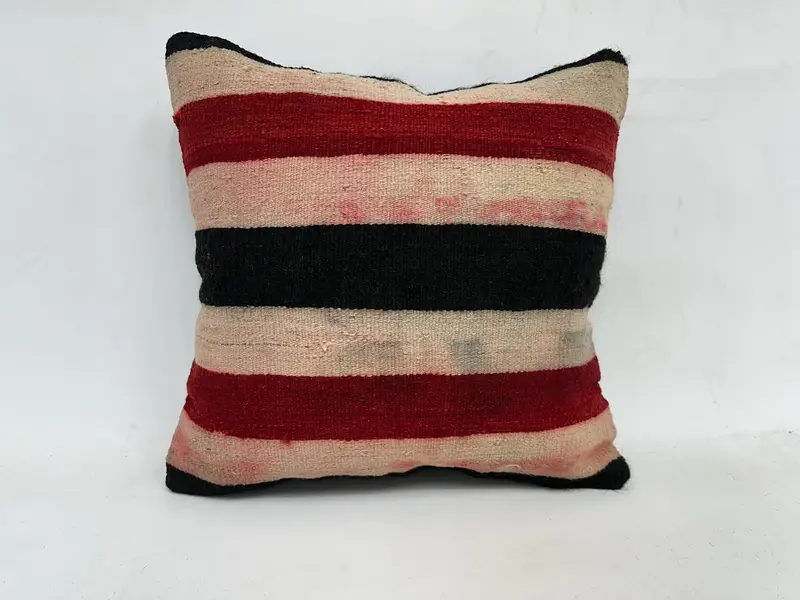 20x20 Beige Cushion, Kilim Pillow Cover, Colorful Pillow, Crochet Pattern Pillow Sham, Boho Pillow, Pillow, Ethnical Kilim Rug Pillow - 1