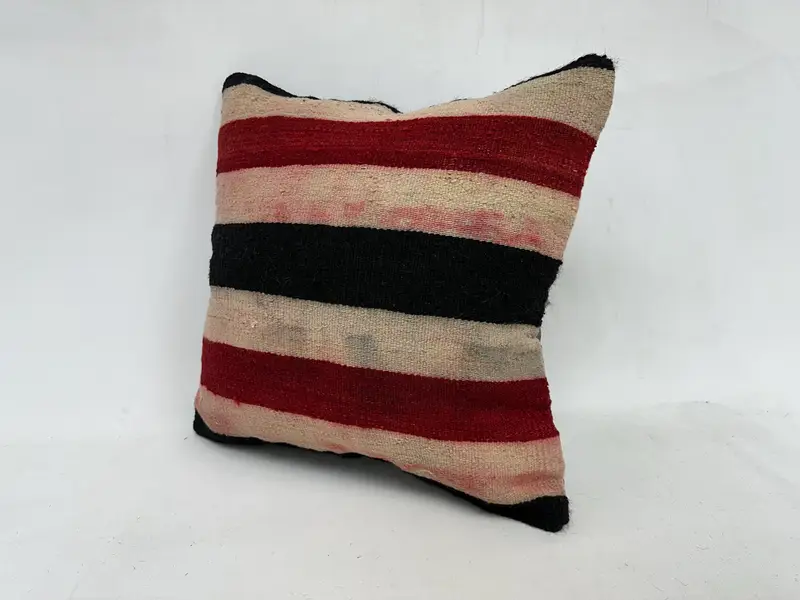20x20 Beige Cushion, Kilim Pillow Cover, Colorful Pillow, Crochet Pattern Pillow Sham, Boho Pillow, Pillow, Ethnical Kilim Rug Pillow - 4