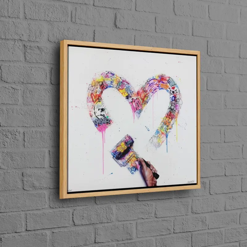 Modern Banksy Love Art: Printed Canvas for Elegant Home Decor