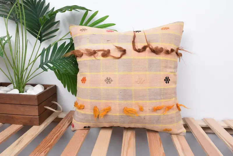 18x18 Pink Cushion Case, Home Decor Pillow, Anatolian Cushion, Vintage Kilim Pillow, Personalized Gift Pillow Pillow Sham, Gift Pillow, Pillow Cover - 1