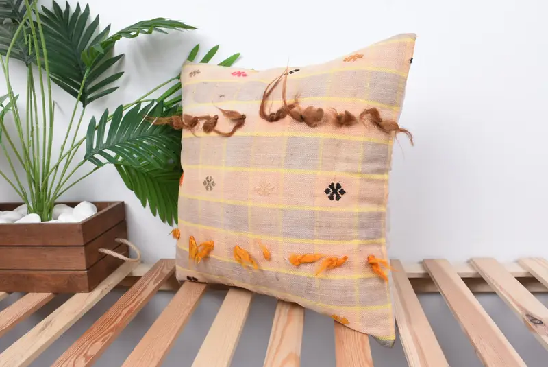18x18 Pink Cushion Case, Home Decor Pillow, Anatolian Cushion, Vintage Kilim Pillow, Personalized Gift Pillow Pillow Sham, Gift Pillow, Pillow Cover - 5