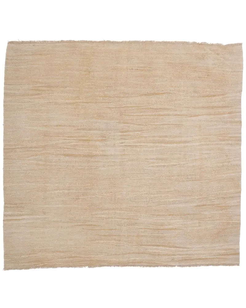 Zarif Bej Halı, 7,6x7,1 ft Soyut Tasarım