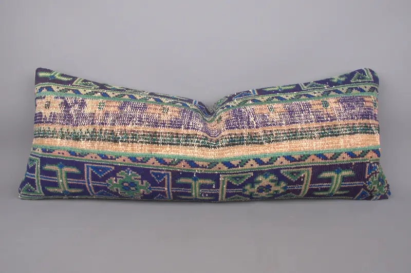 Retro Pillow, Farmhouse Cushion Case, Tapestry Cushion Cover, Pillow Sham, Kilim Pillow Cover, Boho Pillow, 16x43 Purple Pillow, Antique Pillows - 7
