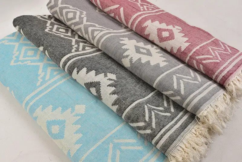 Bachelorette Party Gifts Bridesmaids, 74x40 Cotton Geometric Towel, Wedding Gift, Anniversary Gift For Her, Decorative Towel, Beach towel - 1