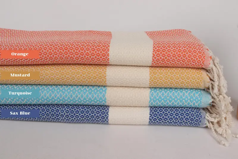Bridal Shower Favor, Turkish Towel Hand Towel, 40x20 Cotton Geometric Towel, Beach Theme Wedding Gift, Turkish Tea Towel, Personalized Dish Towel - 1