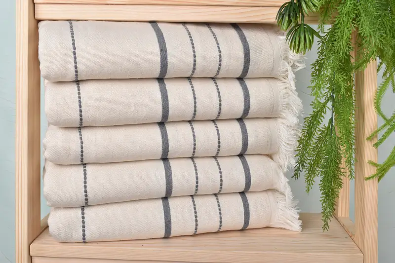 Quick-drying cotton Turkish beach towel, Custom Wedding Gifts, Embroidery Towel, 70x40 Cotton Striped Towel, Family Gift, Cotton towel, Summer Gift - 2