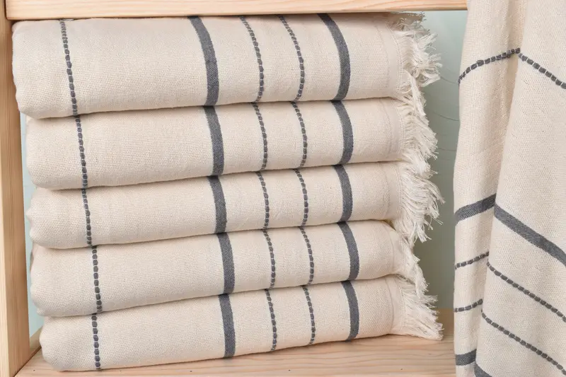 Quick-drying cotton Turkish beach towel, Custom Wedding Gifts, Embroidery Towel, 70x40 Cotton Striped Towel, Family Gift, Cotton towel, Summer Gift - 1
