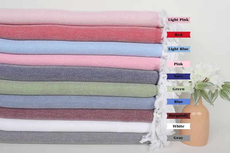 Bachelor Party Favors, 70x40 Cotton Herringbone Towel, Personalized Wedding Gift, Welcome Wedding Gift, Personalized Towel, Large Turkish Towel - 1