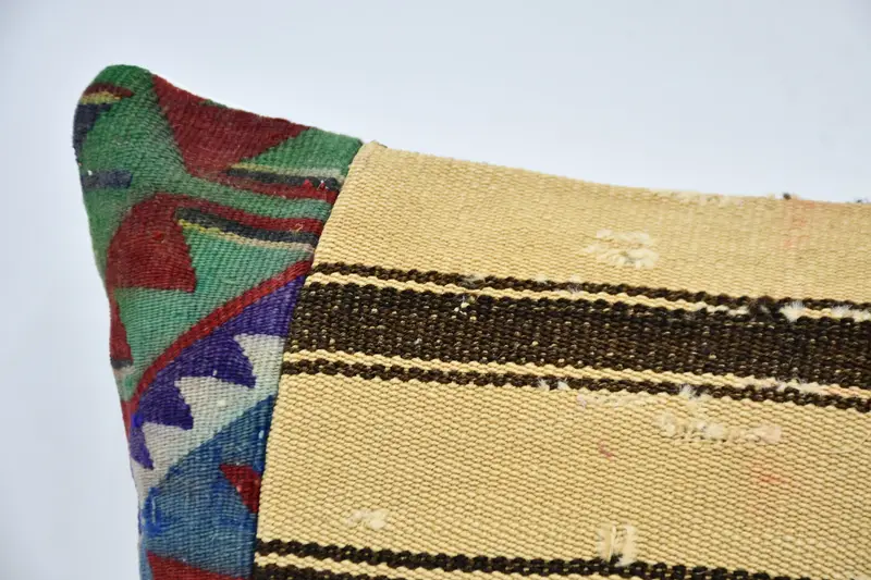 16x36 Beige Pillow Cover, Vintage Kilim Pillow Pillow Case, Handmade Kilim Cushion, Gift Pillow, Pillow for Couch, Pillow Case - 2