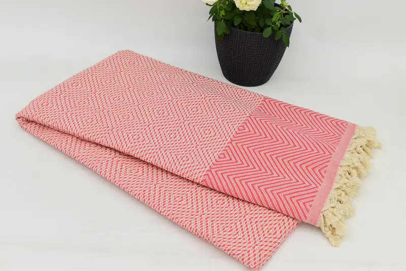 92x80 Cotton Diamond Towel, Xmas Gifts, Beach Theme Wedding Gift, Decorative Blanket, Boho Throw Blankets, Personalized Blanket, Best Wedding Gift - 3