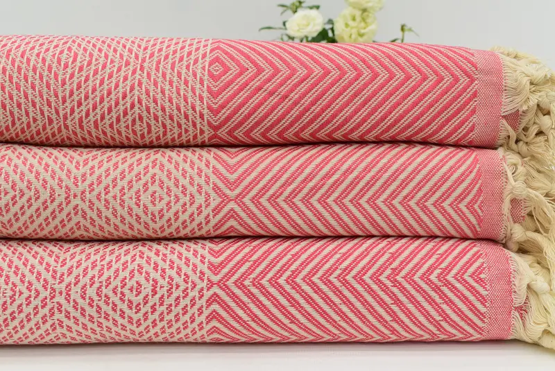 92x80 Cotton Diamond Towel, Xmas Gifts, Beach Theme Wedding Gift, Decorative Blanket, Boho Throw Blankets, Personalized Blanket, Best Wedding Gift - 1