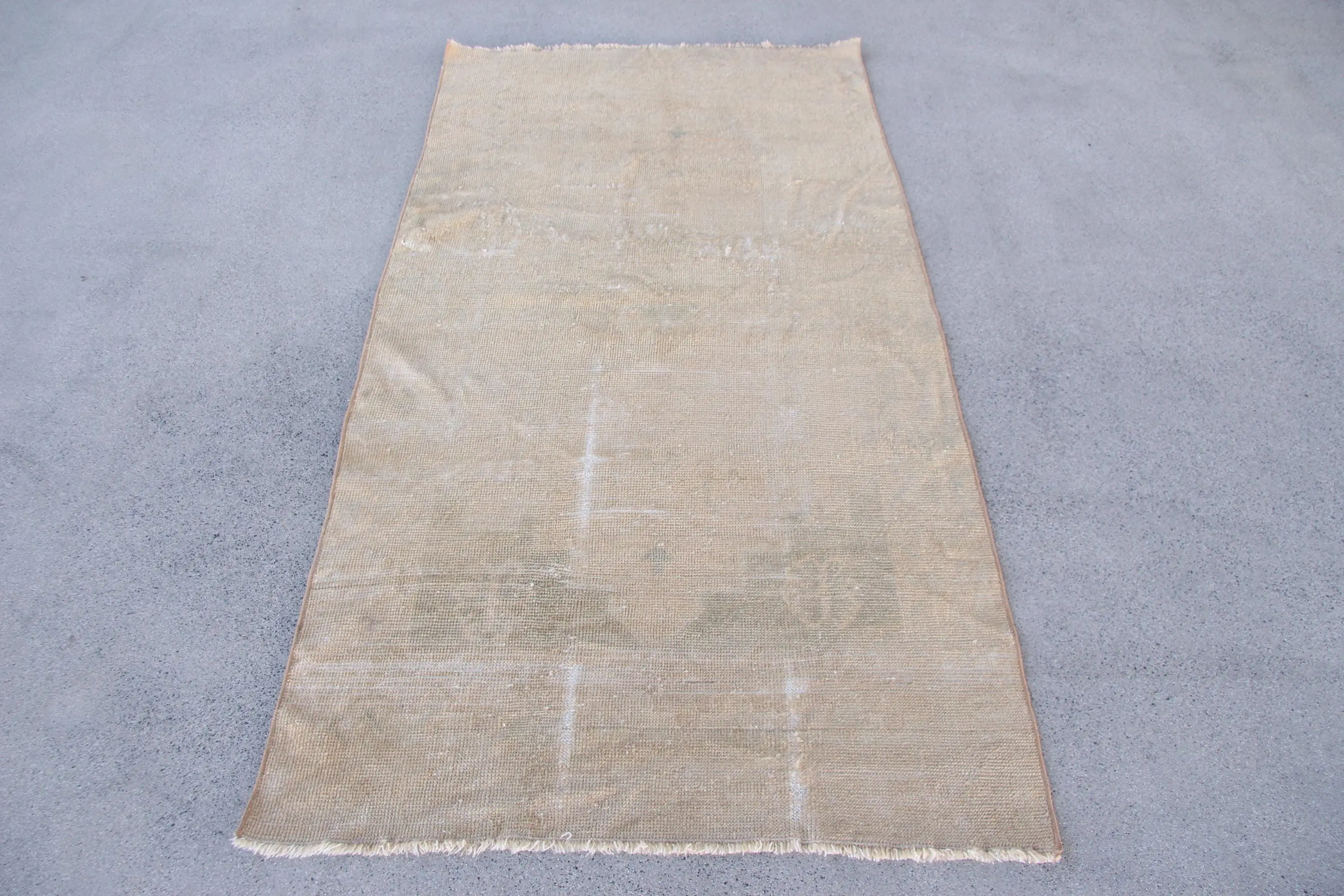 Vintage Accent Halı 3.2x6.1 ft, Türk Kahverengi Oryantal Yün Halı - 1
