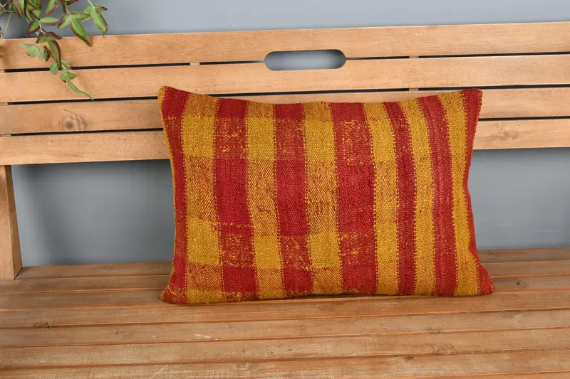 Cushion Cover, Gift Pillow, 16x24 Yellow Cushion Case, Antique Pillows, Outdoor Patio Pillow, Shabby Chic Cushion, Handmade Kilim Cushion - 6