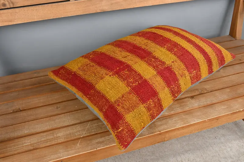Cushion Cover, Gift Pillow, 16x24 Yellow Cushion Case, Antique Pillows, Outdoor Patio Pillow, Shabby Chic Cushion, Handmade Kilim Cushion - 2