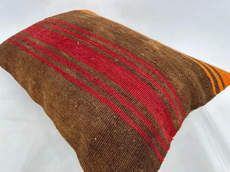 Kilim Pillow, Cushion Cover, 20x28 Orange Pillow Sham, Cozy Throw Pillow Cover, Home Decor Pillow, Vintage Pillow, Tribal Pillow Case - 6