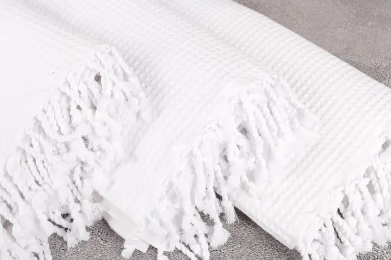 Woven Throw Blanket, 92x68 Cotton Waffle Towel, Large Beach Towel Personalized, Throw Blanket, Bachelorette Party Decorations, Turkish Blanket - 5