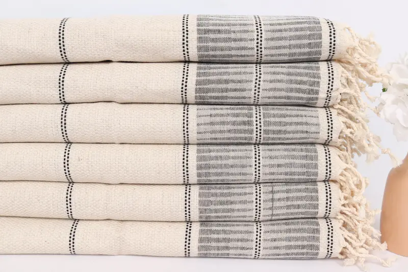 Bachelor Party Favors, Small Bath Towels, Personalized Gifts, Home Decor Gifts, Monogram Kitchen Towel, 40x20 Linen Striped Towel, Organic Towel - 3