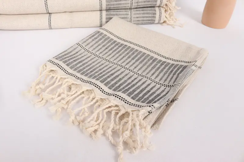 Bachelor Party Favors, Small Bath Towels, Personalized Gifts, Home Decor Gifts, Monogram Kitchen Towel, 40x20 Linen Striped Towel, Organic Towel - 5