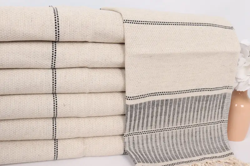 Bachelor Party Favors, Small Bath Towels, Personalized Gifts, Home Decor Gifts, Monogram Kitchen Towel, 40x20 Linen Striped Towel, Organic Towel - 2