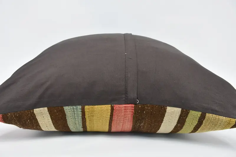 Pastel Cushion Cover, Interior Designer Pillow, Pillow Cover, Vintage Kilim Throw Pillow, 28x28 Brown Cushion Cover, Turkish Kilim Pillow - 6