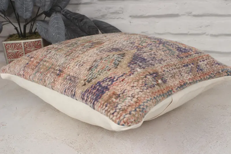 14x14 Blue Pillow Case, Tribal Pillow Cover, Lounge Throw Pillow Cover, Boho Pillow Sham Cover, Vintage Kilim Pillow, Pillow Sham, Turkish Pillow - 6