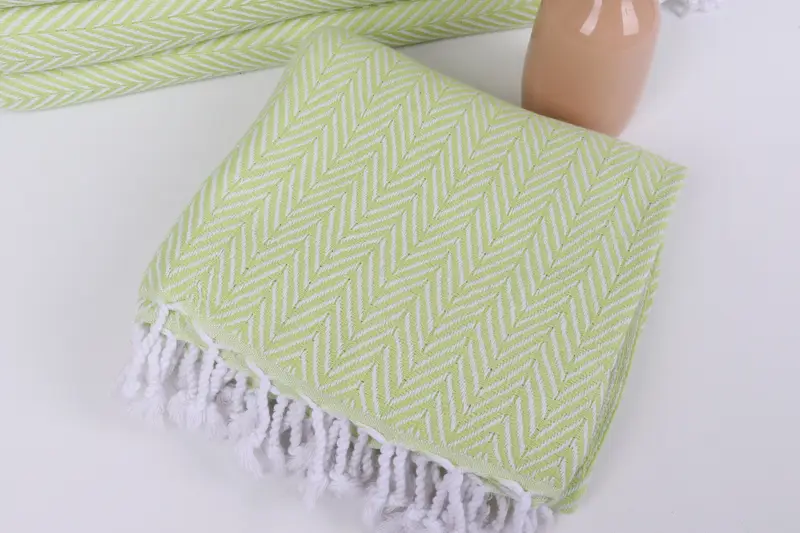 Thin towel, Gym Towel, Organic Turkish towel, Custom Wedding Gifts, Best Friend Christmas Gift, 68x40 Cotton Zig zag Towel, Peshtemal Towel USA - 5