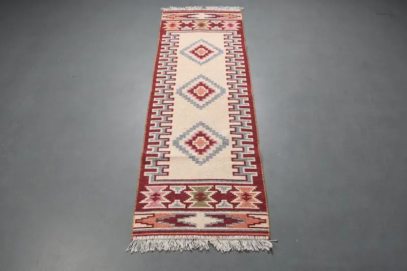 1,9x5,5 ft Bej Mavi Kamuflaj Halı, Benzersiz Tasarım