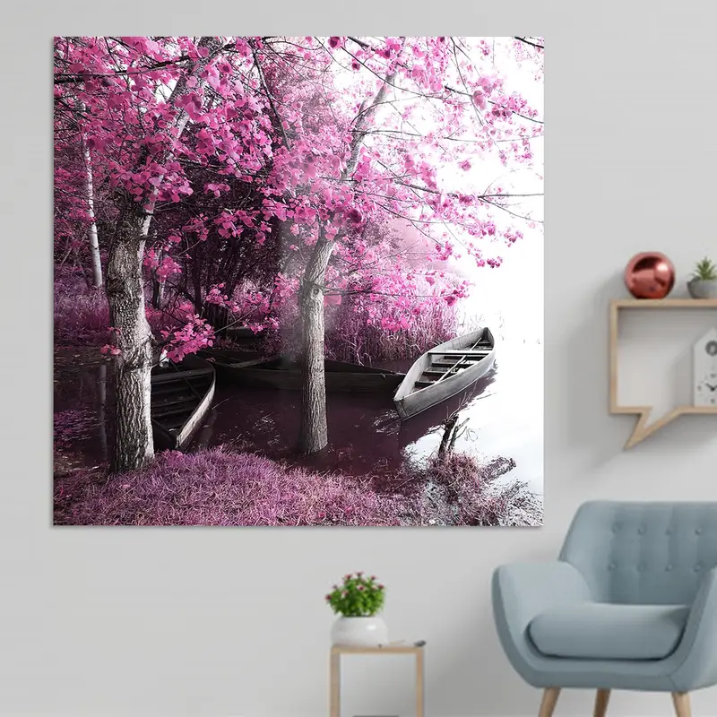 キャンバス プリント: ピンク ツリー ビュー、パテイラ フェルメンテロス、ポルトガル