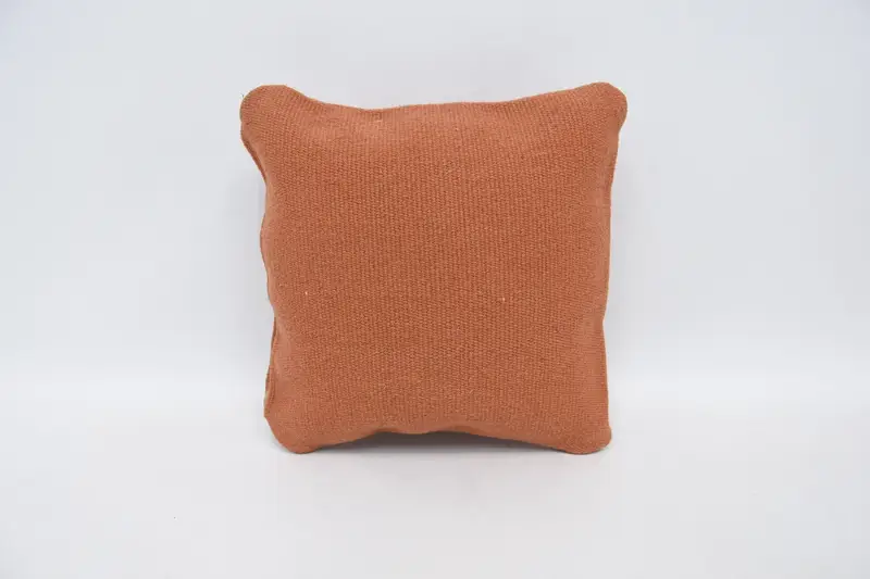 Cushion Cover, Accent Pillow Sham, Handmade Kilim Cushion, Handwoven Cushion Cover, Kilim Cushion Sham, 12x12 Orange Pillow, Home Decor Pillow - 6