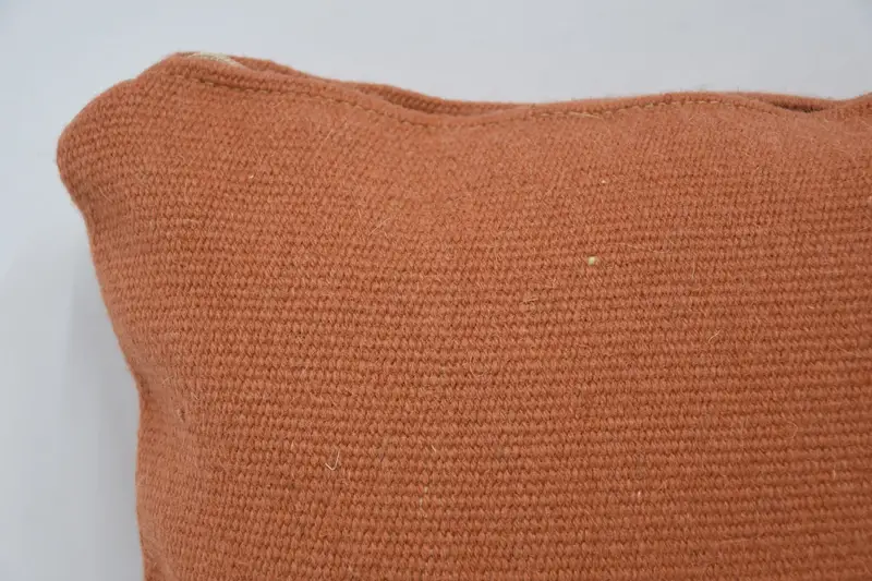 Cushion Cover, Accent Pillow Sham, Handmade Kilim Cushion, Handwoven Cushion Cover, Kilim Cushion Sham, 12x12 Orange Pillow, Home Decor Pillow - 2