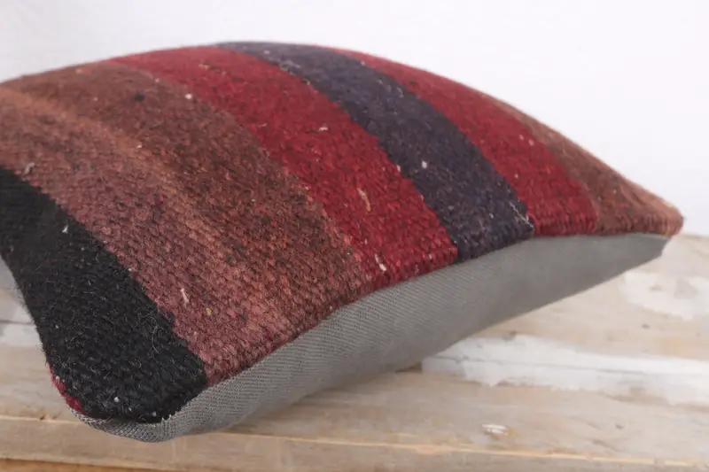 Sustainable Cushion Case, Cushion Cover, 12x12 Red Pillow Sham, Kilim Pillow Cover, Ethnic Throw Pillow, Interior Designer Pillow, Boho Pillow - 6