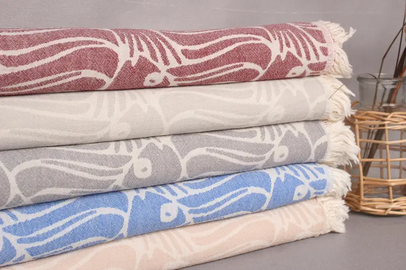 Quick-dry travel peshtemal towel, 70x36 Cotton Fish Design Towel, Lightweight towel, Bridal Shower Favor, Gift For Her, Gym Towel, Absorbent towel - 2