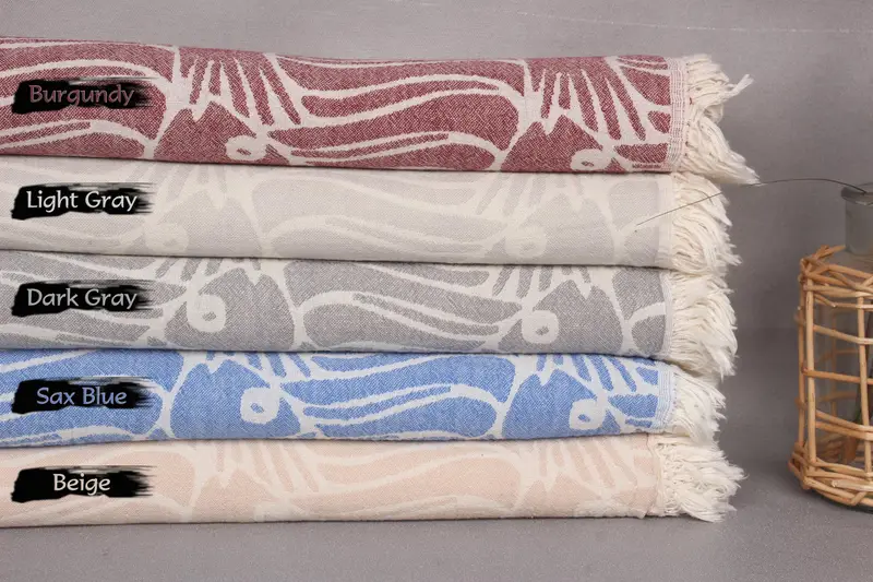 Quick-dry travel peshtemal towel, 70x36 Cotton Fish Design Towel, Lightweight towel, Bridal Shower Favor, Gift For Her, Gym Towel, Absorbent towel - 1