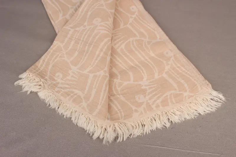 Quick-dry travel peshtemal towel, 70x36 Cotton Fish Design Towel, Lightweight towel, Bridal Shower Favor, Gift For Her, Gym Towel, Absorbent towel - 6