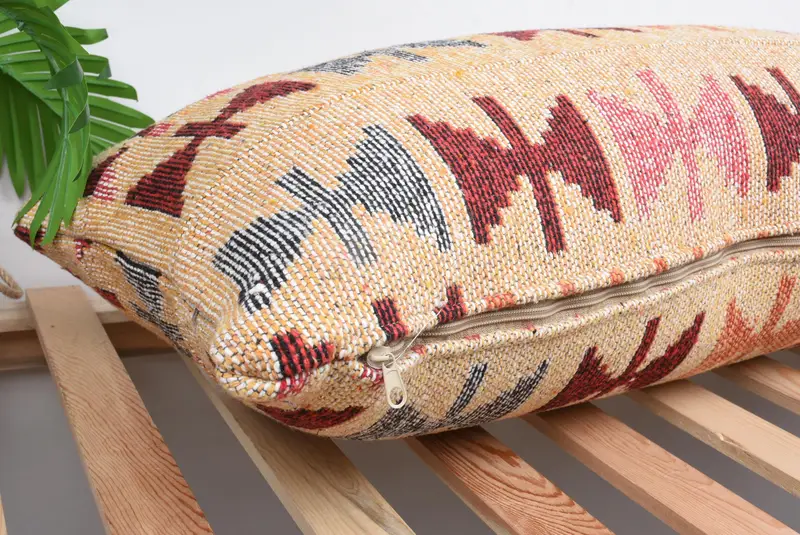 16x43 Beige Cushion Cover, Pillow, Vintage Pillow, Turkish Pillow, Nomadic Cushion Case, Kilim Pillow Cover, Pastel Cushion Case - 6