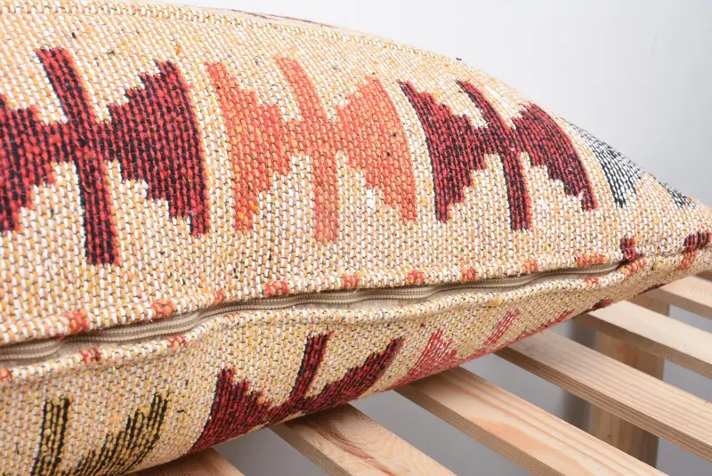 16x43 Beige Cushion Cover, Pillow, Vintage Pillow, Turkish Pillow, Nomadic Cushion Case, Kilim Pillow Cover, Pastel Cushion Case - 7