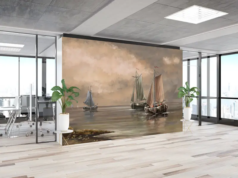 Custom Wall Paper,Boat Mural,Fisherman Wall Print,Old Boat Wall Mural,Modern Wall Paper,Paper Wall Art ,View Wall Paper, - 5