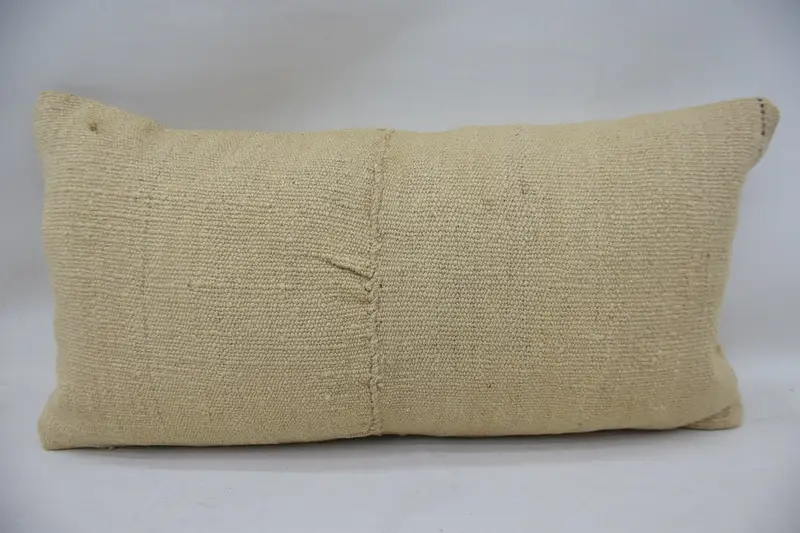 12x24 Beige Pillow Sham, Boho Pillow Sham Cover, Knitted Pillow Sham, Pillow for Couch, Vintage Throw Pillow, Boho Pillow, Cotton Cushion, Cushion - 4