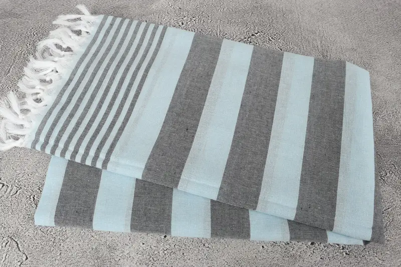 68x36 Toalla a rayas de algodón, toalla turca personalizada, favores de ducha de novia, toalla de playa turca con franja, regalo de soltero, toalla de playa de monograma - 6