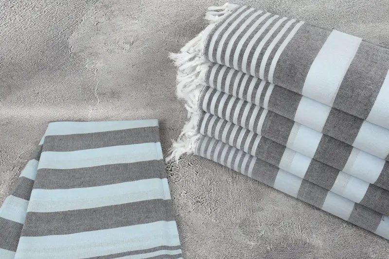 68x36 Toalla a rayas de algodón, toalla turca personalizada, favores de ducha de novia, toalla de playa turca con franja, regalo de soltero, toalla de playa de monograma - 2
