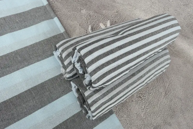 68x36 Toalla a rayas de algodón, toalla turca personalizada, favores de ducha de novia, toalla de playa turca con franja, regalo de soltero, toalla de playa de monograma - 7