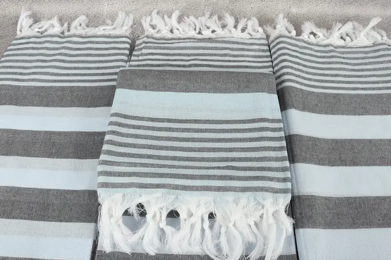68x36 Toalla a rayas de algodón, toalla turca personalizada, favores de ducha de novia, toalla de playa turca con franja, regalo de soltero, toalla de playa de monograma - 4