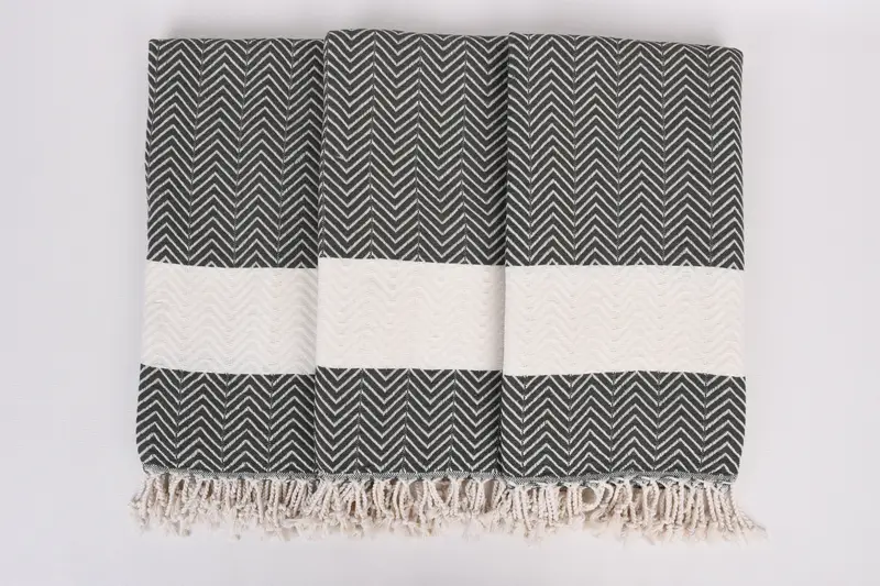 Welcome Wedding Gift, Bachelorette Party Favors, Cotton towel, Custom Towel, 70x40 Cotton Zig zag Towel, Turkish fouta towel for outdoor use - 7