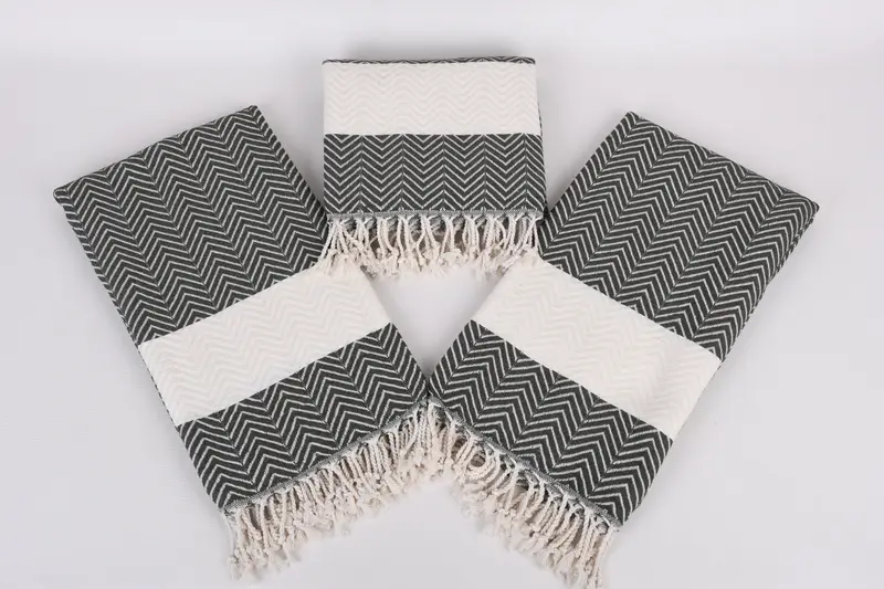 Welcome Wedding Gift, Bachelorette Party Favors, Cotton towel, Custom Towel, 70x40 Cotton Zig zag Towel, Turkish fouta towel for outdoor use - 6