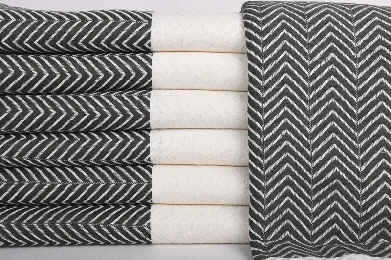 Welcome Wedding Gift, Bachelorette Party Favors, Cotton towel, Custom Towel, 70x40 Cotton Zig zag Towel, Turkish fouta towel for outdoor use - 1