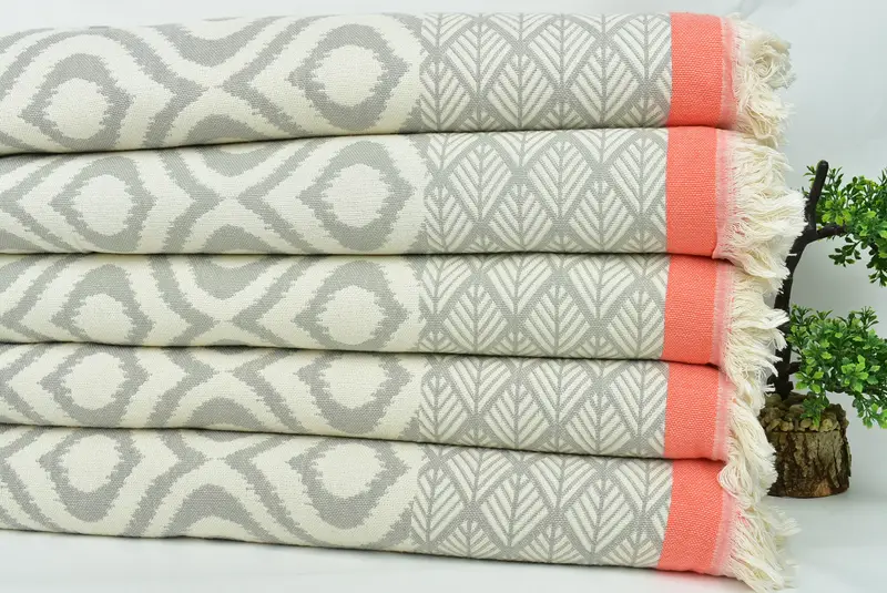 Bridal Shower Gift, Bachelor Gifts, Housewarming Gift, Woven Blanket, Best Wedding Gift, 68x50 Cotton Diamond Towel, Decorative Bedspread - 4