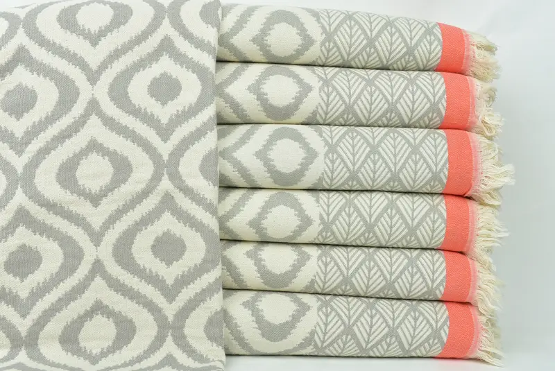 Bridal Shower Gift, Bachelor Gifts, Housewarming Gift, Woven Blanket, Best Wedding Gift, 68x50 Cotton Diamond Towel, Decorative Bedspread - 2