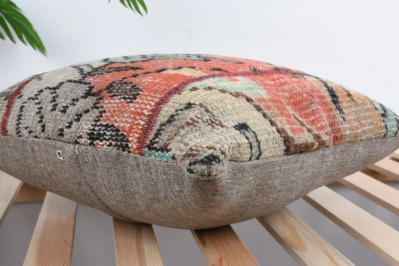 Luxury Pillow Cover, Pillow for Couch, Outdoor Throw Cushion Case, Kilim Pillow Cover, 18x18 Beige Pillow Cover, Cushion Cover, Throw Kilim Pillow - 6